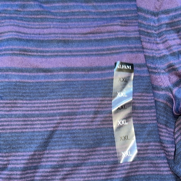 Men’s Alfani V neck Purple Striped Sweater Macys - Picture 3 of 6